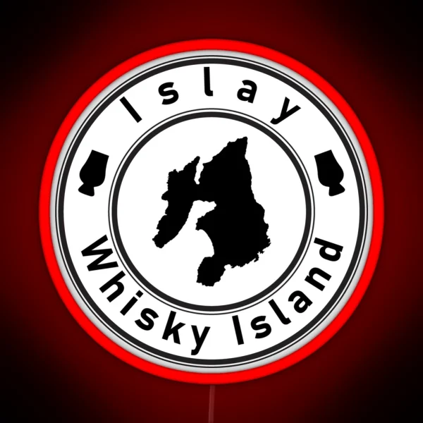 Islay Whisky Island Round RGB Neon Sign