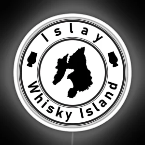 Islay Whisky Island Round RGB Neon Sign