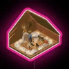 Unique Isometric Artisanal Hereditary Sign with Vibrant RGB Neon Colors