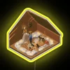 Eye-catching isometric hereditary family heirloom with vibrant RGB color glow