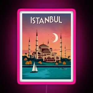 ISTANBUL Vintage Travel And Tourism Advertising Print RGB Neon Sign