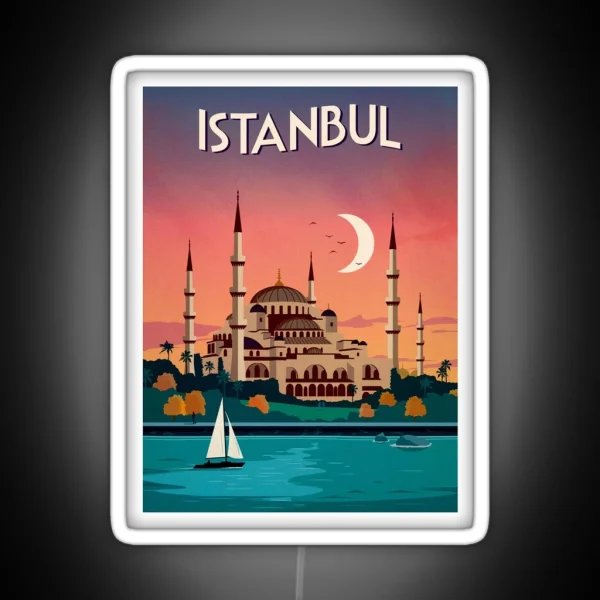 ISTANBUL Vintage Travel And Tourism Advertising Print RGB Neon Sign