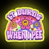 Retro LED Sign with Humorous Warning Message, Kid-Friendly Edgy Design