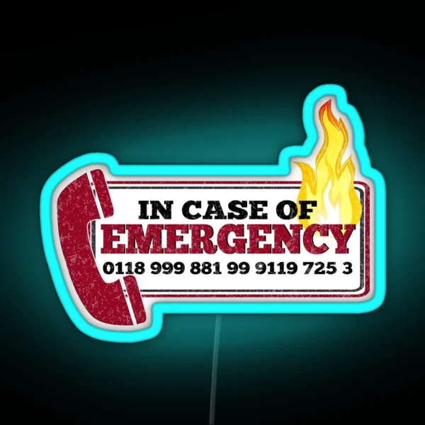 It Crowd Inspired New Emergency Number 0118 999 881 99 RGB Neon Sign