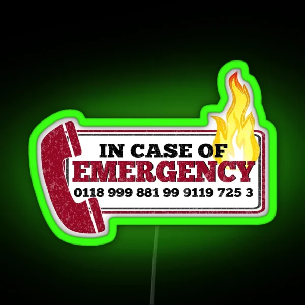 It Crowd Inspired New Emergency Number 0118 999 881 99 RGB Neon Sign