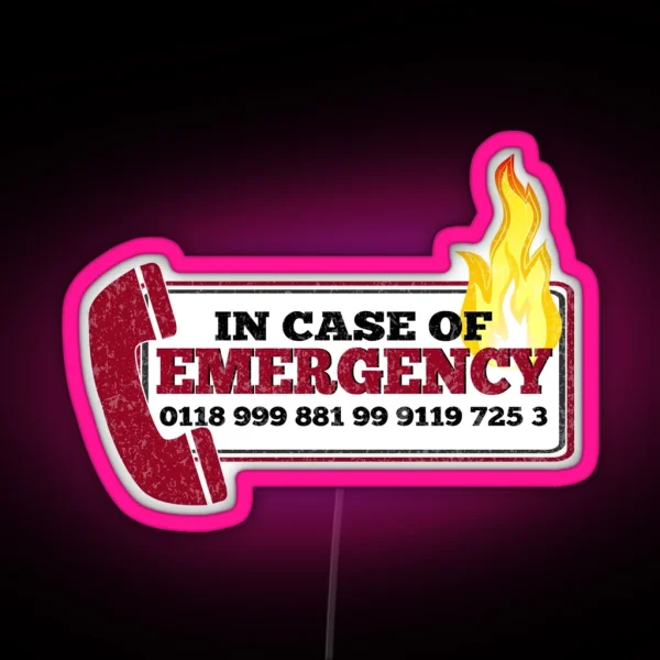 It Crowd Inspired New Emergency Number 0118 999 881 99 RGB Neon Sign