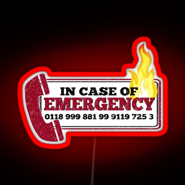 It Crowd Inspired New Emergency Number 0118 999 881 99 RGB Neon Sign