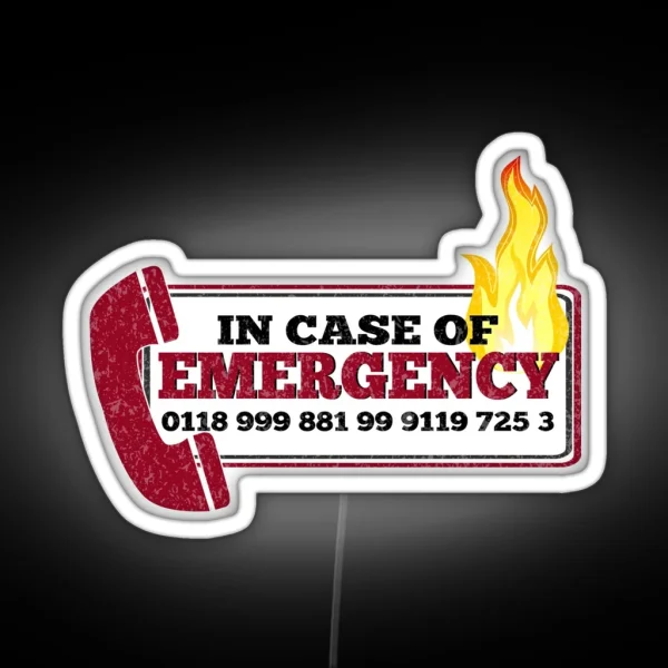 It Crowd Inspired New Emergency Number 0118 999 881 99 RGB Neon Sign