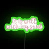 Peaceful Home Decor with Inspirational Christian Quote RGB Neon Sign Lighting