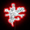 Prominent inspirational phrase with vibrant RGB LED glow ambiance lighting