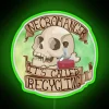 Unique recycled glass neon lighting decor with colorful RGB hues.