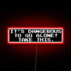 Classic Zelda Quote RGB Neon Sign - Danger Ahead Adventure Starts Here