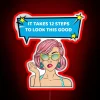 Alcoholic recovery milestones celebrated in bold neon retro style signage.