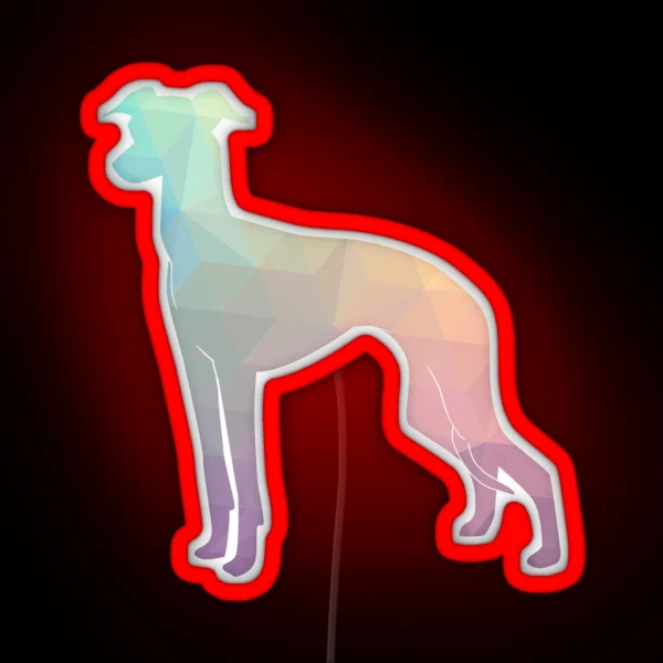 Italian Greyhound Iggy Colorful Geometric RGB Neon Sign