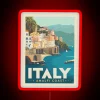 Vintage Italian Map Print Inspired by the Amalfi Coast Region.