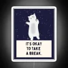 Whimsical feline themed neon sign for relaxation and stress relief spaces