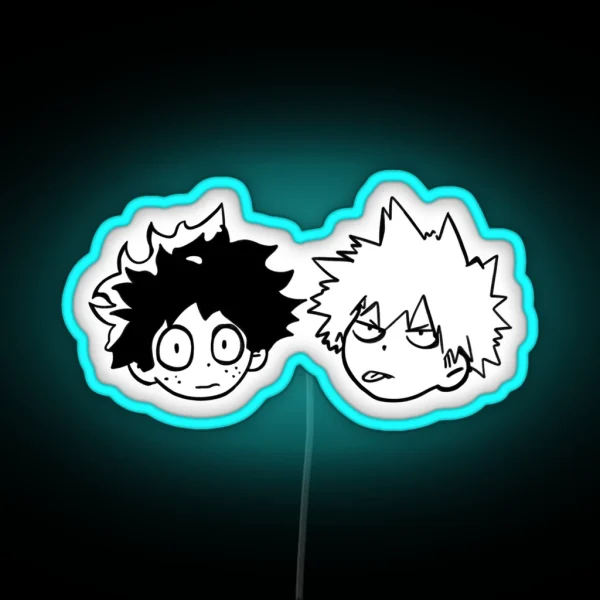 Izuku And Bakugo Headshots RGB Neon Sign