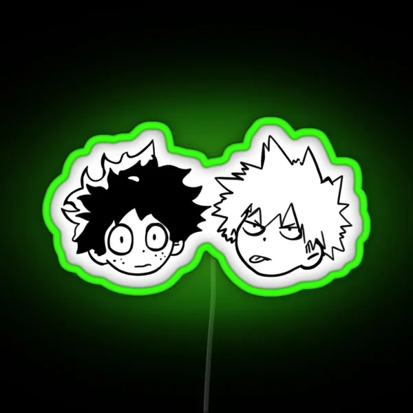 Izuku And Bakugo Headshots RGB Neon Sign