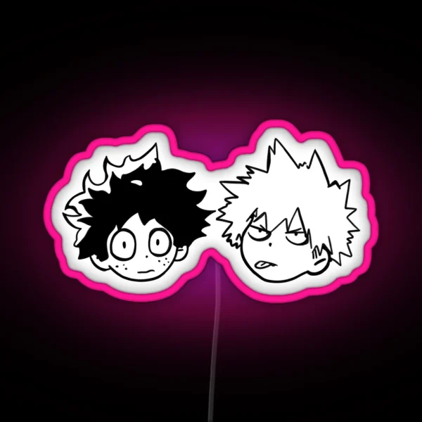 Izuku And Bakugo Headshots RGB Neon Sign