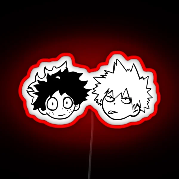 Izuku And Bakugo Headshots RGB Neon Sign