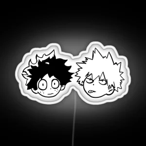 Izuku And Bakugo Headshots RGB Neon Sign