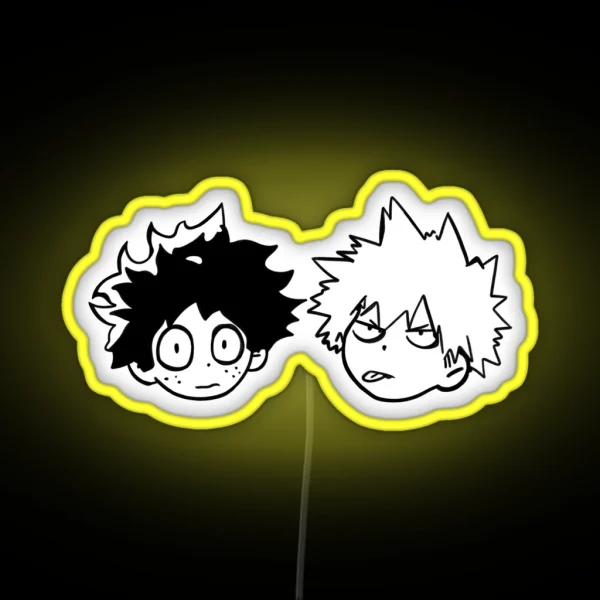 Izuku And Bakugo Headshots RGB Neon Sign