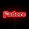 French-themed RGB neon sign with romantic 'I Adore It' message