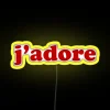 RGB French Sign with Adorable Neon Lighting in I Adore