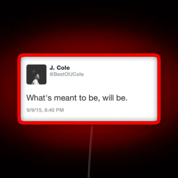 J Cole Tweet RGB Neon Sign