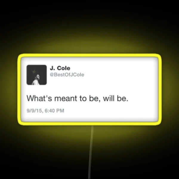 J Cole Tweet RGB Neon Sign