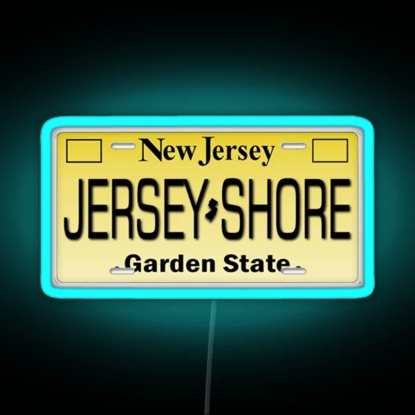 J Shore License Plate RGB Neon Sign