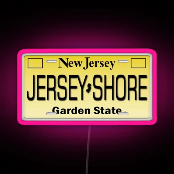 J Shore License Plate RGB Neon Sign