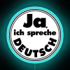 Vibrant Neon Sign with German Phrase 'Ja Ich Spreche Deutsch' Illumination