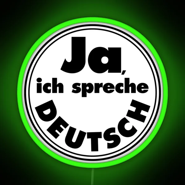 Ja Ich Spreche Deutsch Black Background RGB Neon Sign
