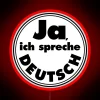 Ich Spreche Deutsch Black Background Neon Sign with Rainbow Accent