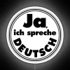 Neon Sign with German Flag Colors on Black Background