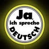 LED RGB Lichtschrift Display mit deutscher Schrift auf schwarzer Grundlage