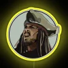 Vibrant RGB LED Canvas Sign with Pirate Inspired Neon Lettering Design