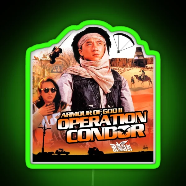 Jackie Chan ARMOUR OF GOD II OPERATION CONDOR RGB Neon Sign