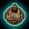 Cheeky quote wall decor featuring colorful neon beer-inspired typography.
