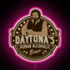 RGB Neon Sign: Whimsical Humorous Jackie Daytona's Human Alcoholic Beer Artwork