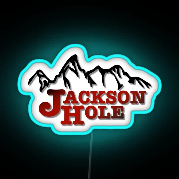 Jackson Hole Wyoming Mountains Ski RGB Neon Sign