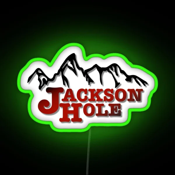 Jackson Hole Wyoming Mountains Ski RGB Neon Sign