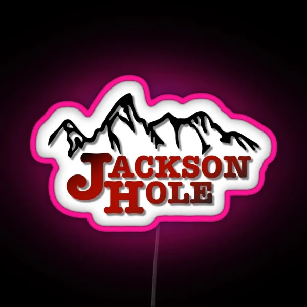 Jackson Hole Wyoming Mountains Ski RGB Neon Sign