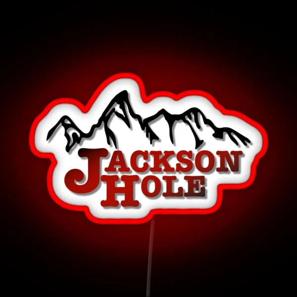 Jackson Hole Wyoming Mountains Ski RGB Neon Sign