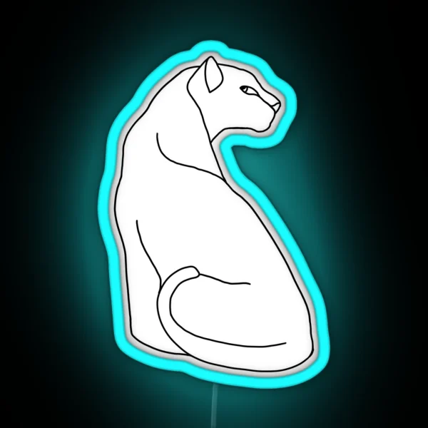 Jaguar Line Art RGB Neon Sign