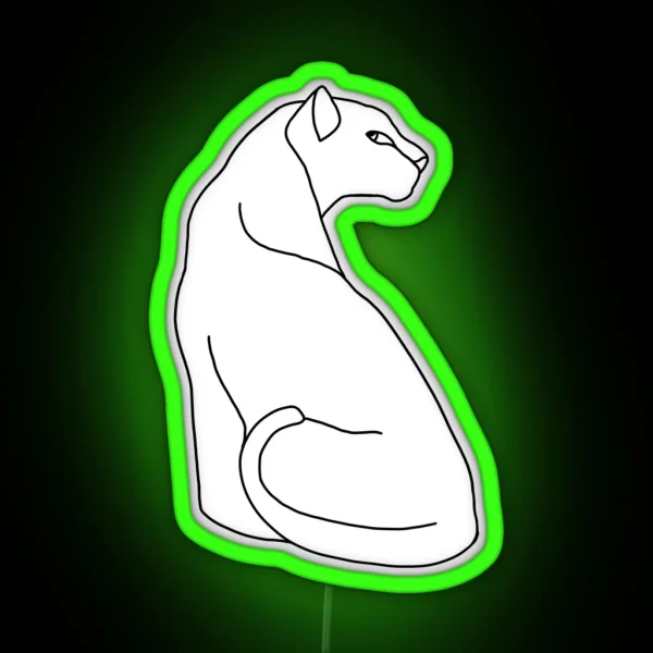 Jaguar Line Art RGB Neon Sign