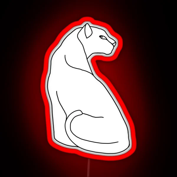 Jaguar Line Art RGB Neon Sign