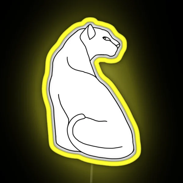 Jaguar Line Art RGB Neon Sign