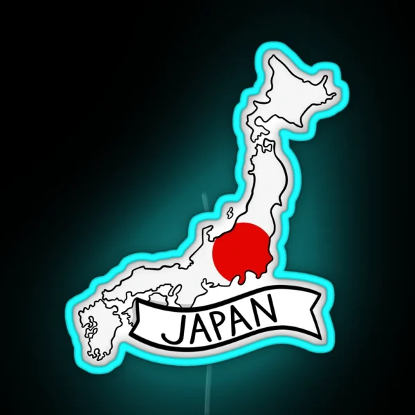Japan Flag Map Led RGB Neon Sign